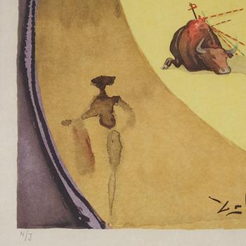 Salvador Dalí, a lithograph in colours, 1970, signed N/Z.