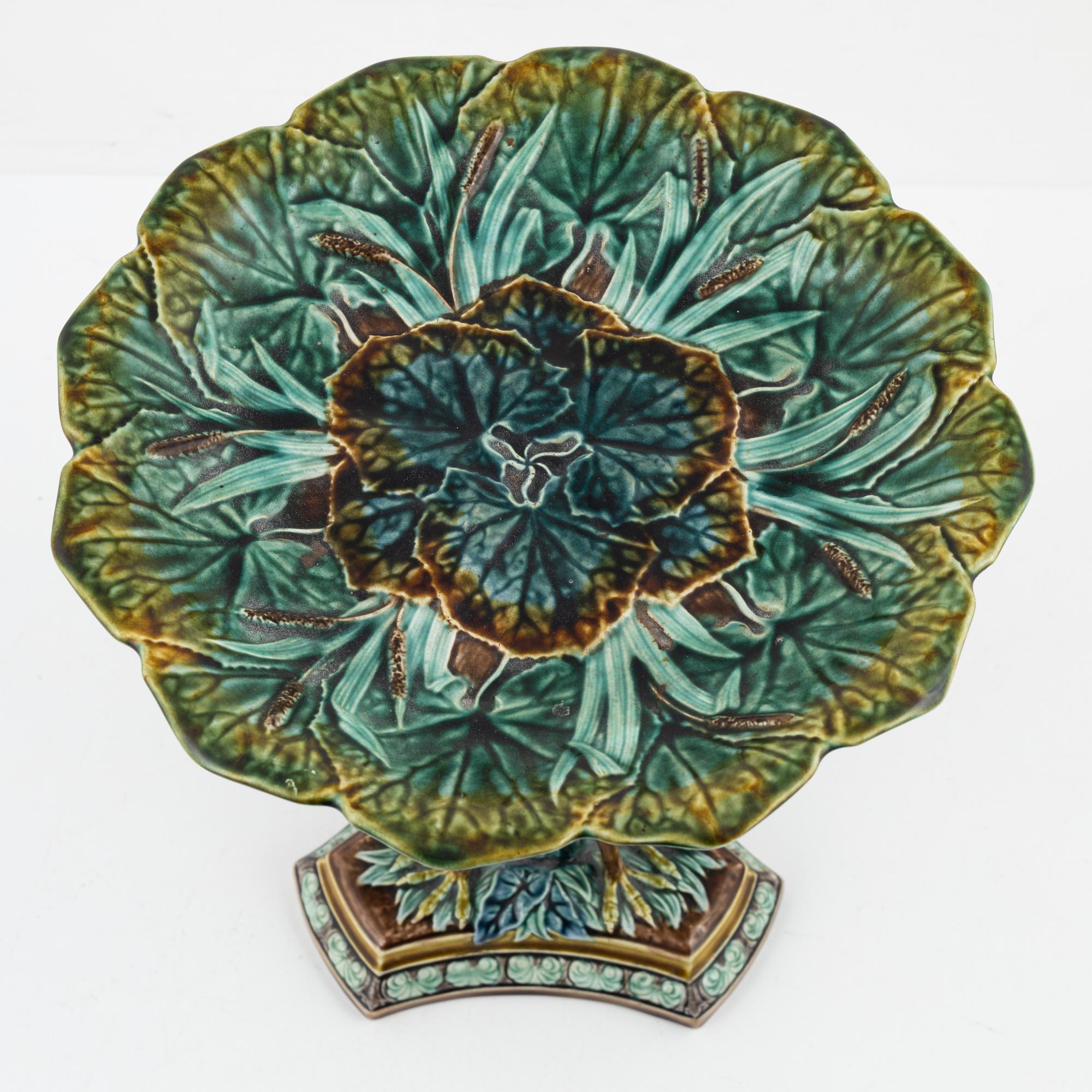 A majolica tazza, Gustafsberg, around the year 1900.
