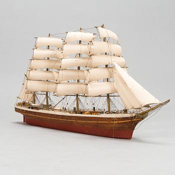 Model ship, a mid-20th century four-masted barque,