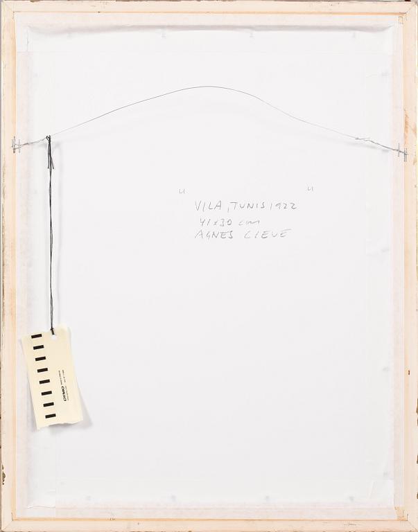 AGNES CLEVE, pastell, signerad och daterad Tunis 20 jan -22.