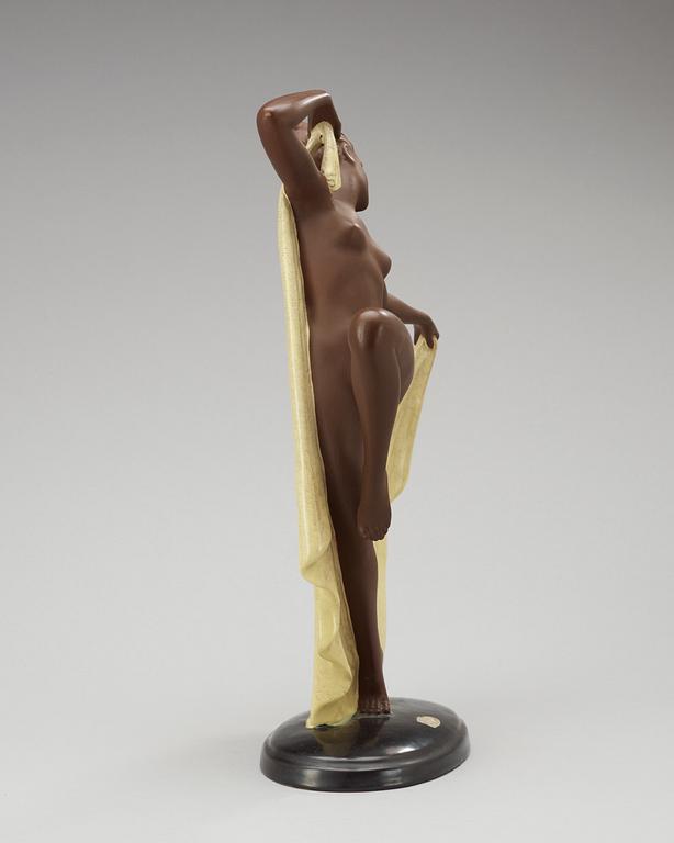 A Josef Lorenzl 'Adagio' glazed terracotta figure, Goldscheider, West Germany 1953-60.
