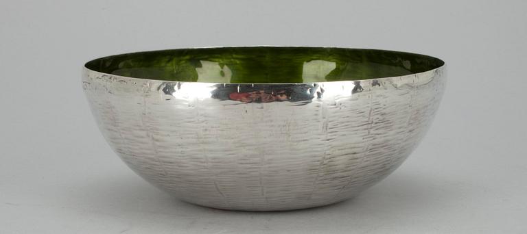 SKÅL, silver, invändigt emaljerad, Reijo Sirkeoja, Kultakeskus Tavastehus, 1972.