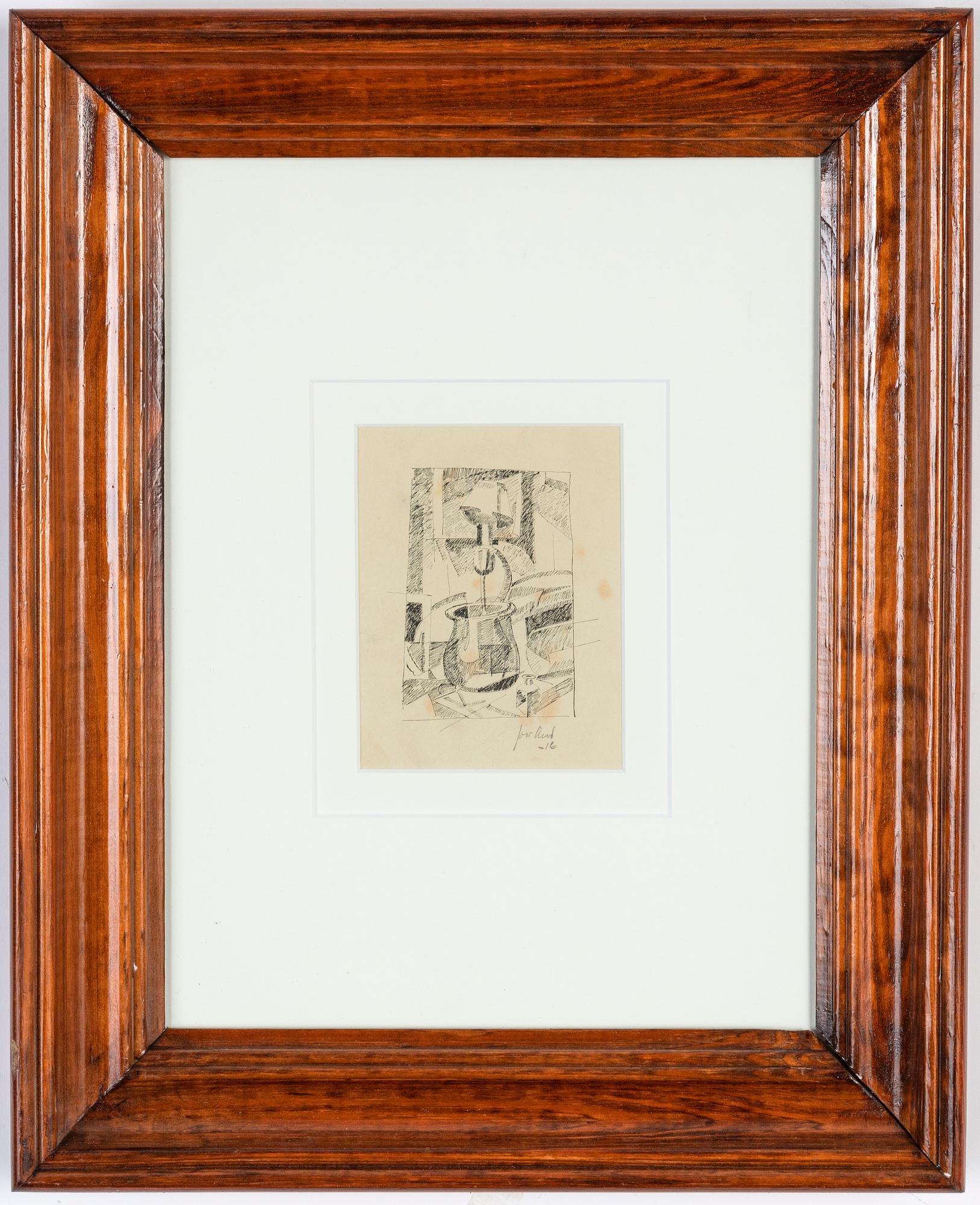 John Jon-And, tuschteckning på papper, signerad och daterad -16.