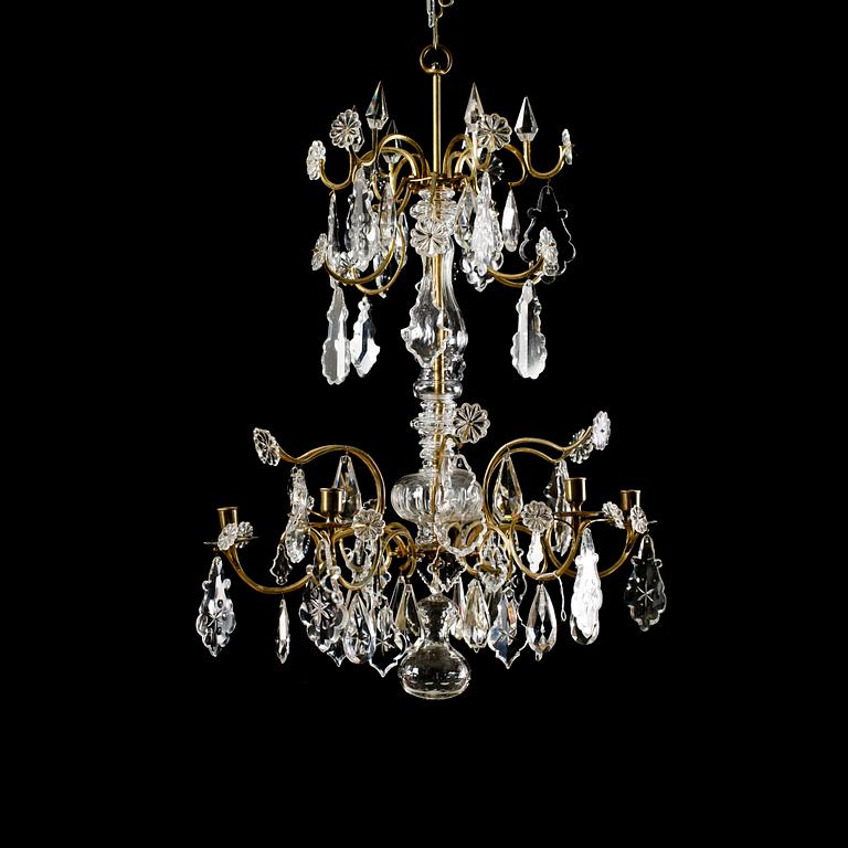 LJUSKRONA, rokokostil, 1800-talets andra hälft, höjd 83 cm.