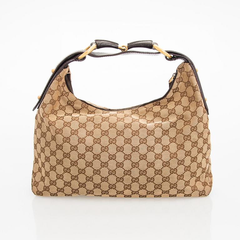 Gucci, a 'Horsebit Guccissima Canvas Hobo Bag'.