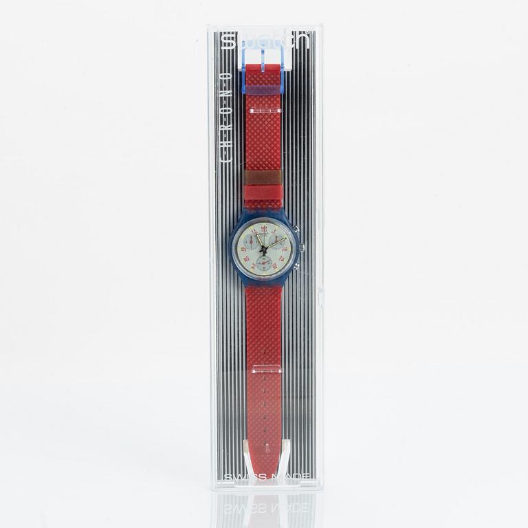 Swatch, Chrono JFK, wristwatch, chronograph, 36 mm.