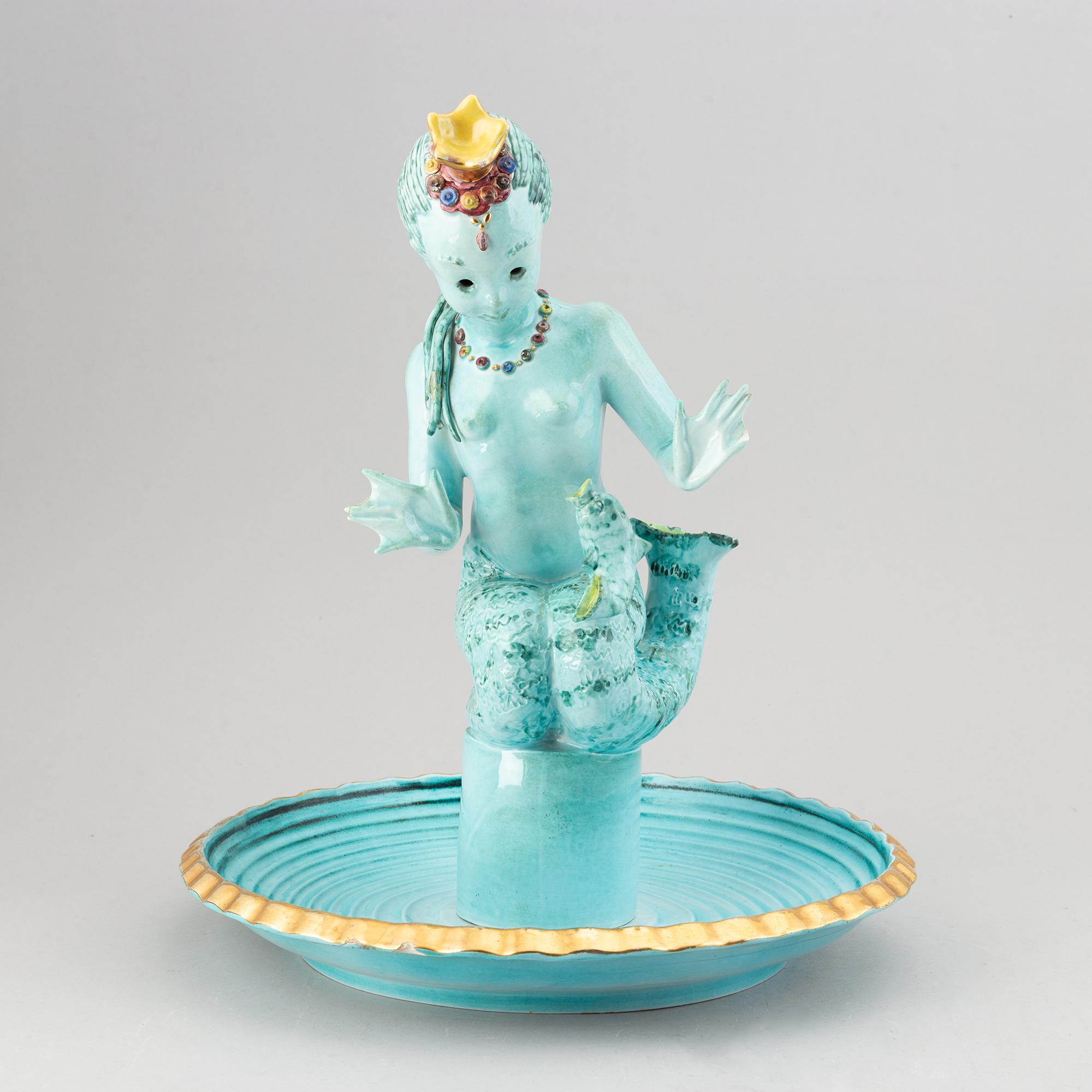 Tarcisio Tosin, a glazed ceramic centerpiece, Italy mid 20th century.