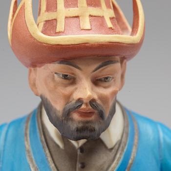 A Russian bisquit figure, "Bashkir", Kuznetsov/Gardner, Russia, 1891-1917.