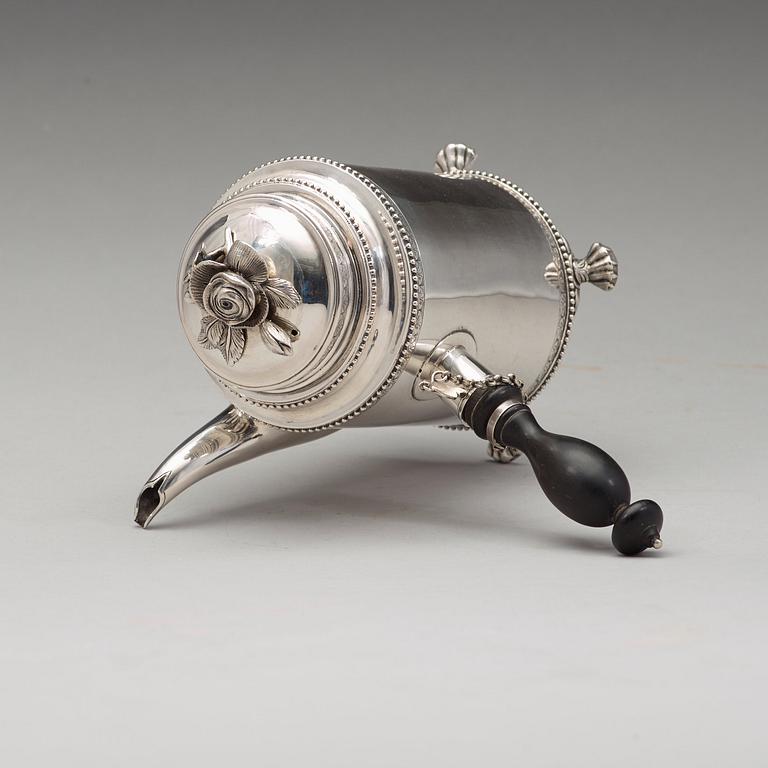 A Swedish 18th century silver coffee-pot, marks of Petter Eneroth, Stockholm 1792.