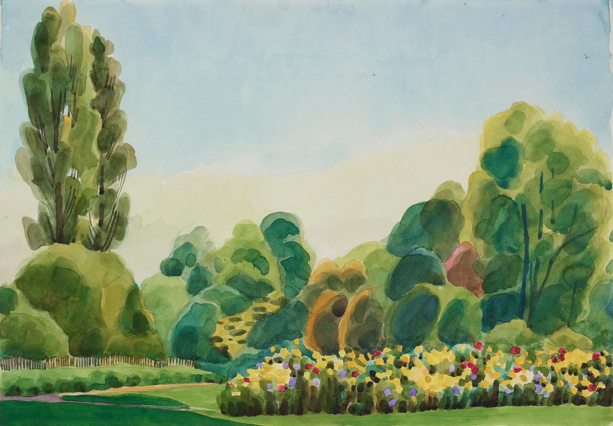 Josef Frank, akvarell, Regents Park.