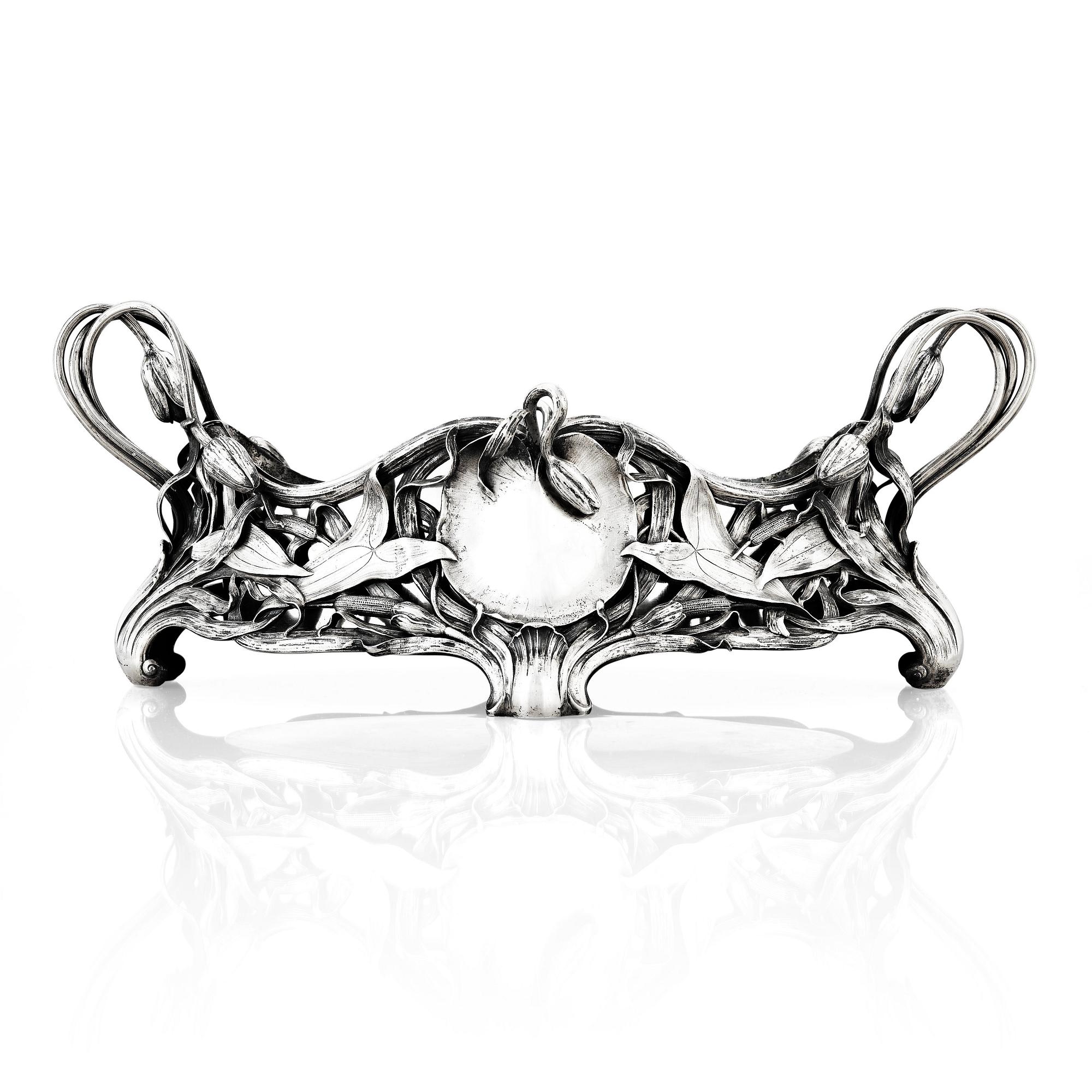 CF Carlman, jardinière, Art Nouveau, Stockholm 1899, silver.