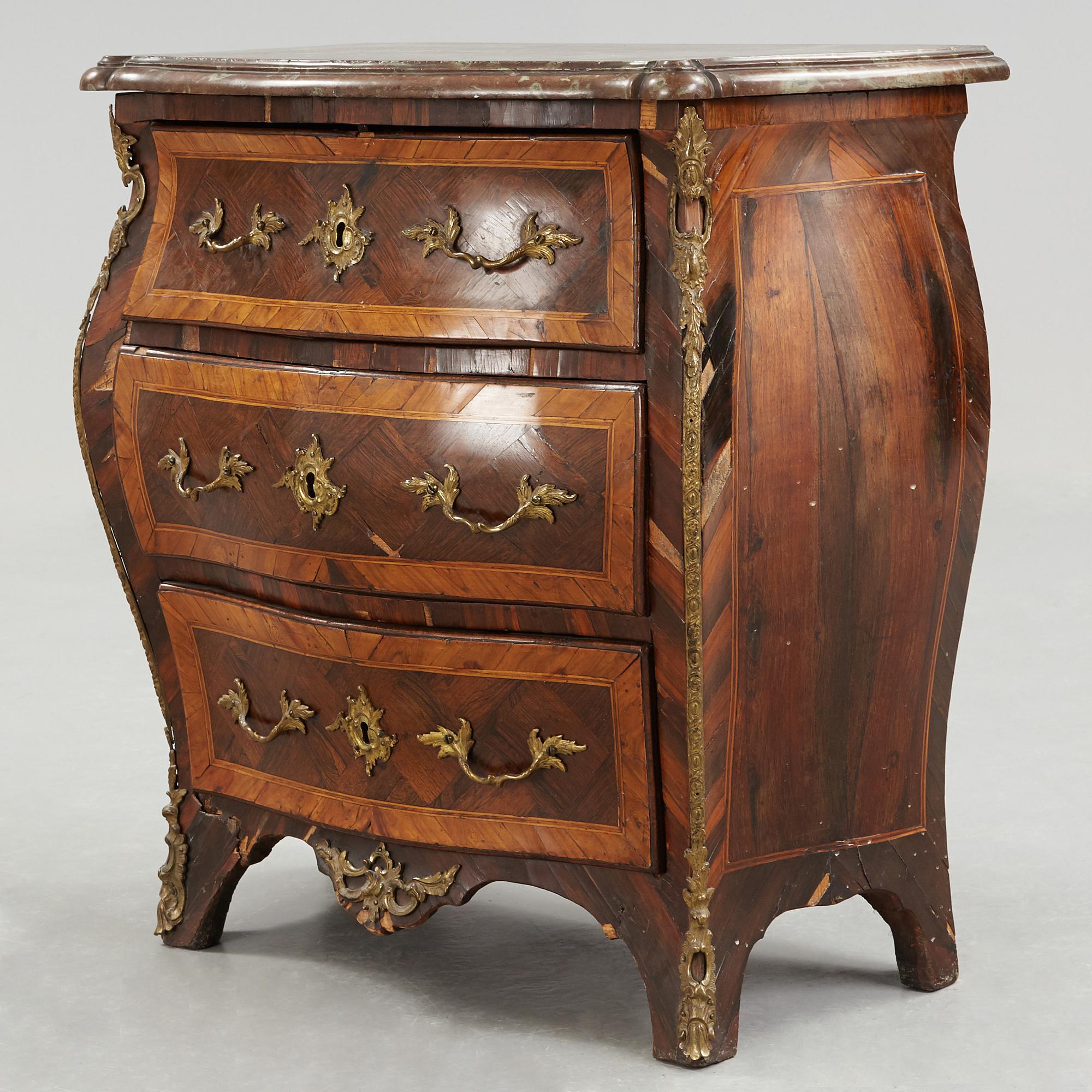 A Swedish Rococo commode by Christopher Tietze (master in Stockholm 1764-1791).