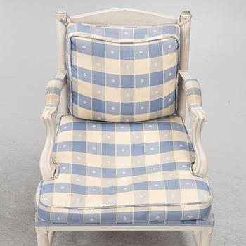 Fåtöljer ett par, gustaviansk stil, Gripsholmsmodell, Åmells möbler 1973.