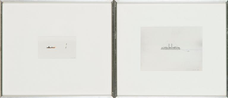 Gunnar Pohjola, akvareller, 2 st, signerad och daterad -82 och -83.