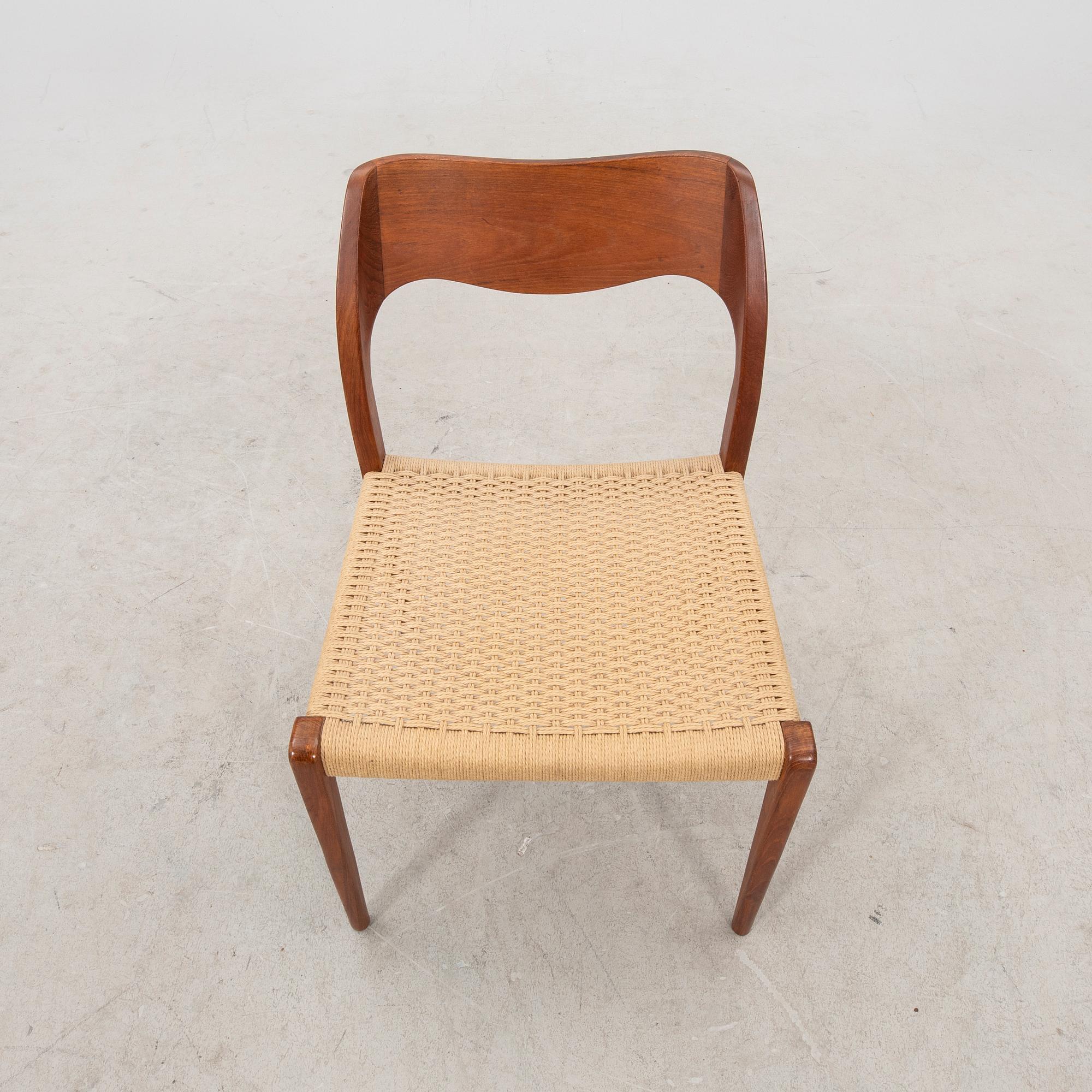 Niels Otto Møller, chair, model no. 71, J.L. Møllers Møbelfabrik, Denmark, 1950s/60s.