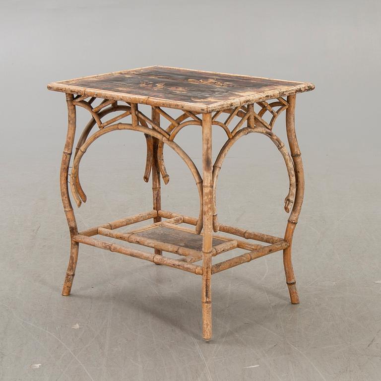 A set of sofa, table and armchairs, bamboo, first part of the 20th century.