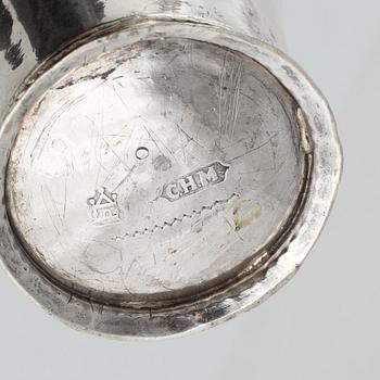 A Swedish 18th Century silver beaker, marks of Conrad Heitmüller, Nyköping 1772.