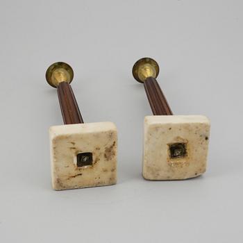 A pair of late Gustavian late 18th-century candlesticks.