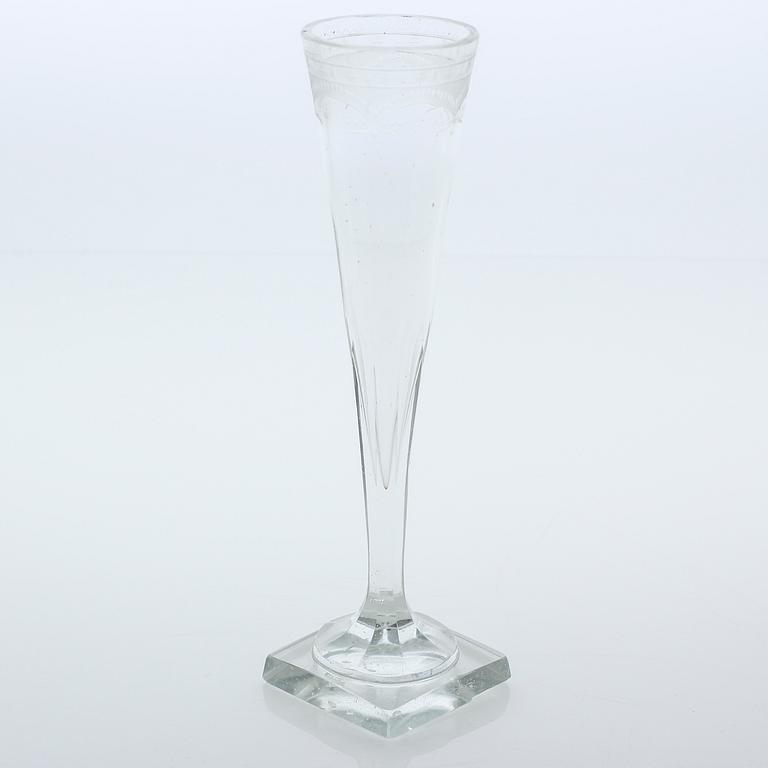 Six gustavian champagne glasses, 18th century/early 19th century.