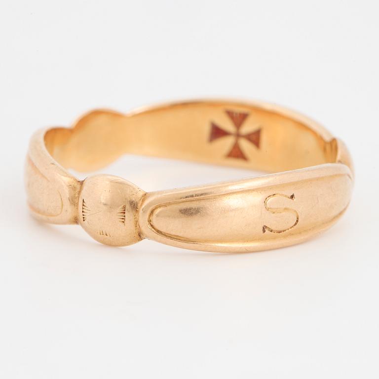 RING, ordensring, 18K guld.