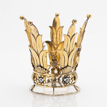 Brudkrona, förgylld silver, 1949.