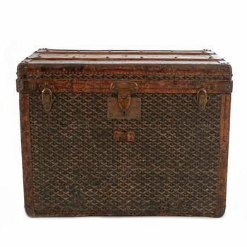 GOYARD, a Monogram canvas trunk, late 19th/early 20th century.