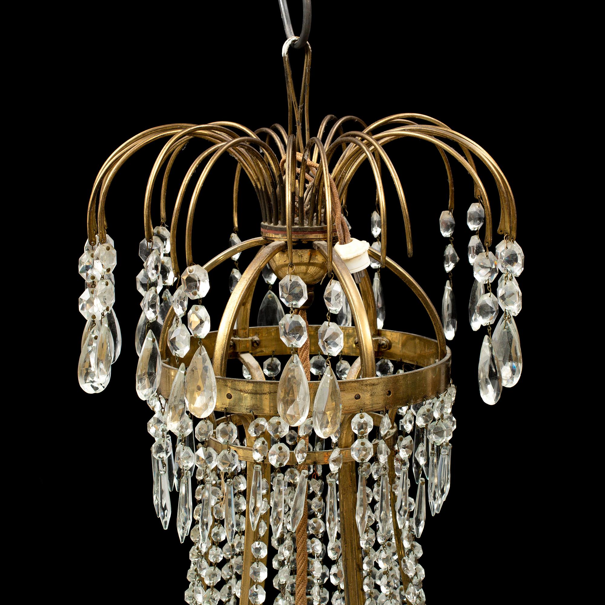 A late gustavian style chandelier, early 20th century.