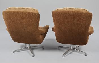 FÅTÖLJER, ett par, Alf Svensson, Dux, 1960-talets andra hälft.