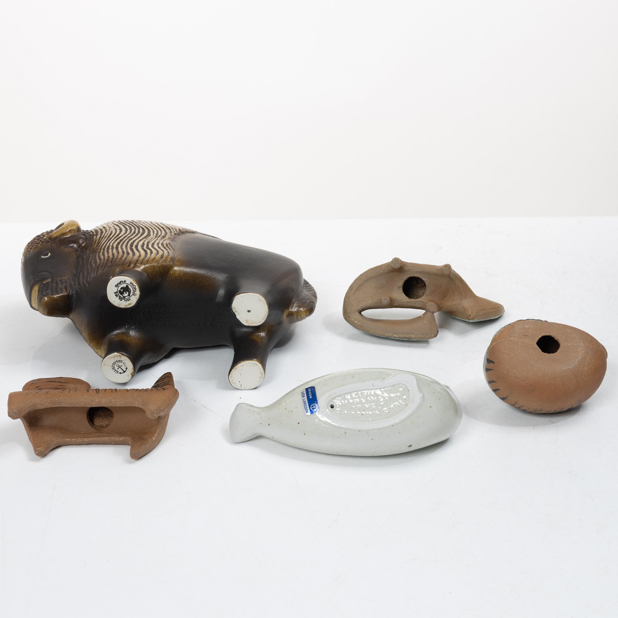 Lisa Larson, Figurines, 5 pcs, stoneware, Gustavsberg.