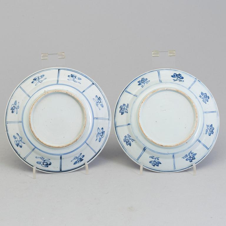 A set of four blue and white dishes, Qing dynasty, Kangxi (1662-1722).