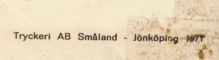 "FLYKTEN FRÅN APORNAS PLANET", filmaffisch, Tryckeri AB Småland -Jönköping 1971.