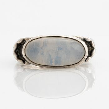 Ring, Michelsen, silver med månsten. Stockholm 1951.