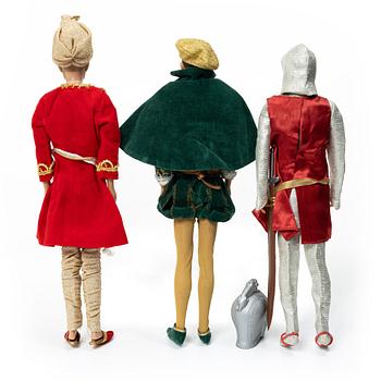 Barbiedockor, 3 st, "Ken", Mattel, 1960-tal.