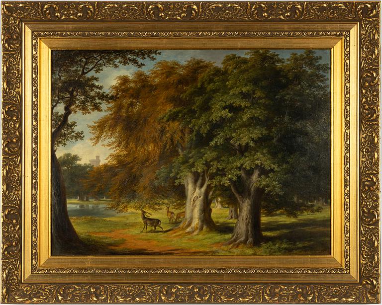 James William Giles, landscape with deer.