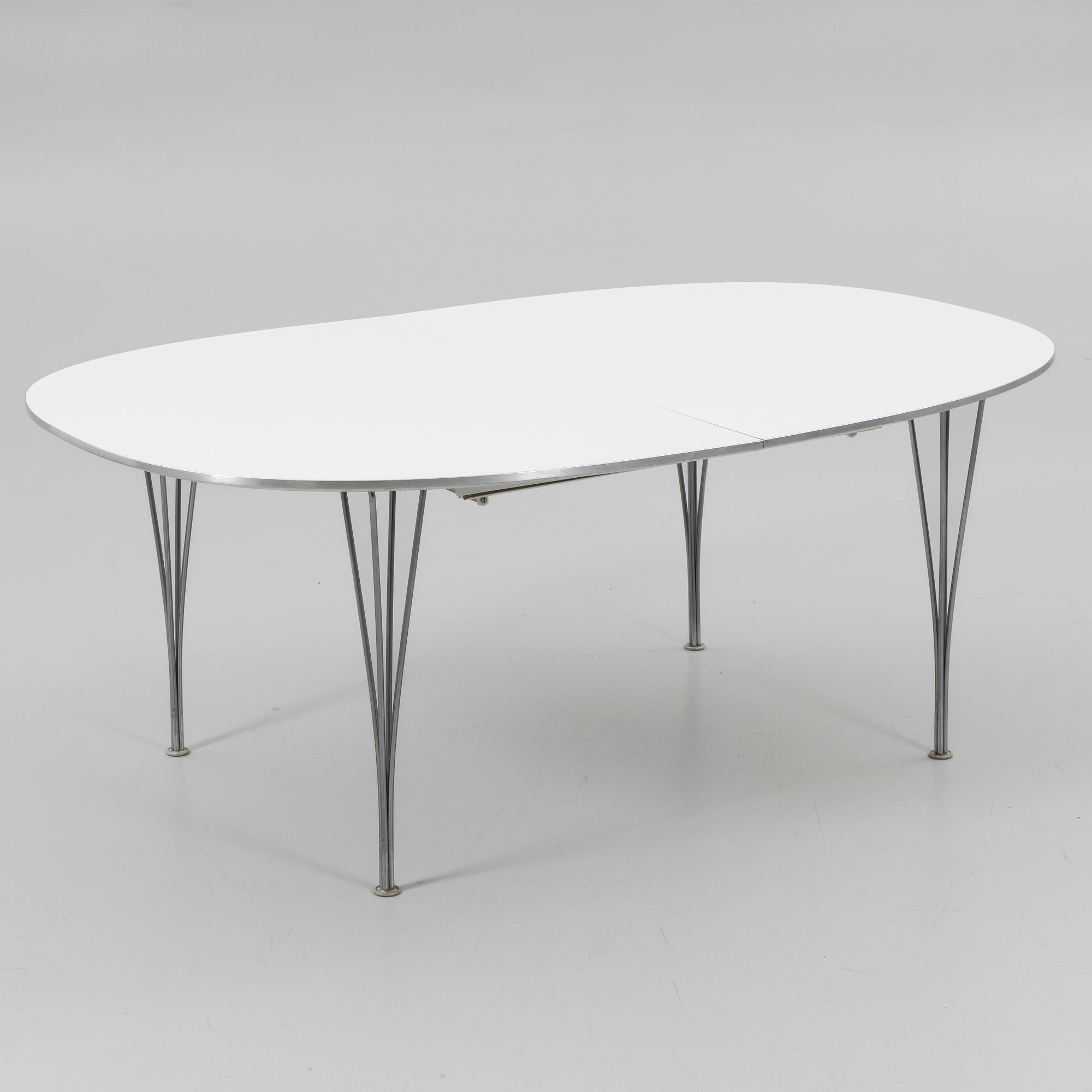 Bruno Mathsson, & Piet Hein, matbord, "Superelips", Fritz Hansen, Danmark, 1987.