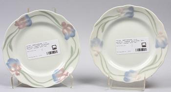 SERVISDELAR, 4 st, porslin, jugend, Rörstrand, bla "Iris", tidigt 1900-tal.