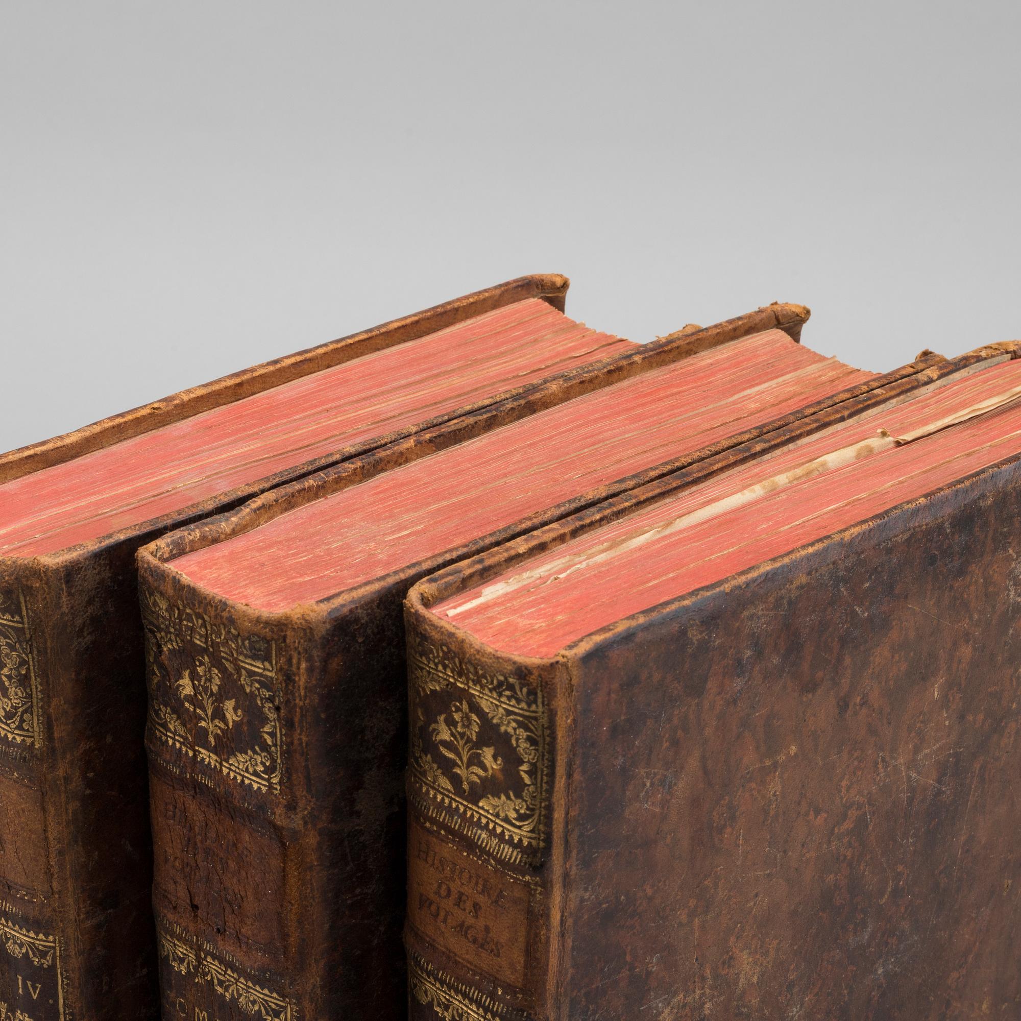 ANTOINE FRANCOIS PREVOST, "HISTORIE GENERALE DES VOYAGES... " 3 vol, utgivare Pierre d' Hondt 1747.