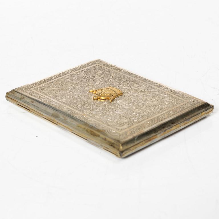 Case, silver, Persian, unmarked.