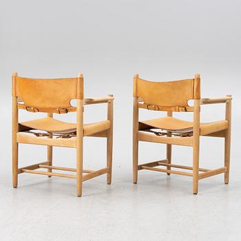Børge Mogensen, armchairs, a pair, model 3238, Fredericia Stolefabrik, Denmark, 1960s/70s.