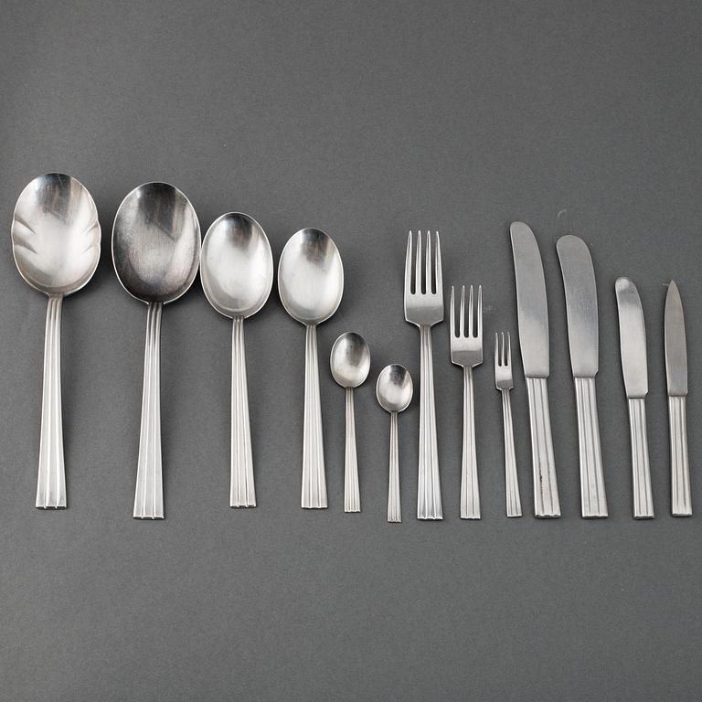 A part 'Haga' silver cutlery, marked JLH, 20th century (103 pieces).