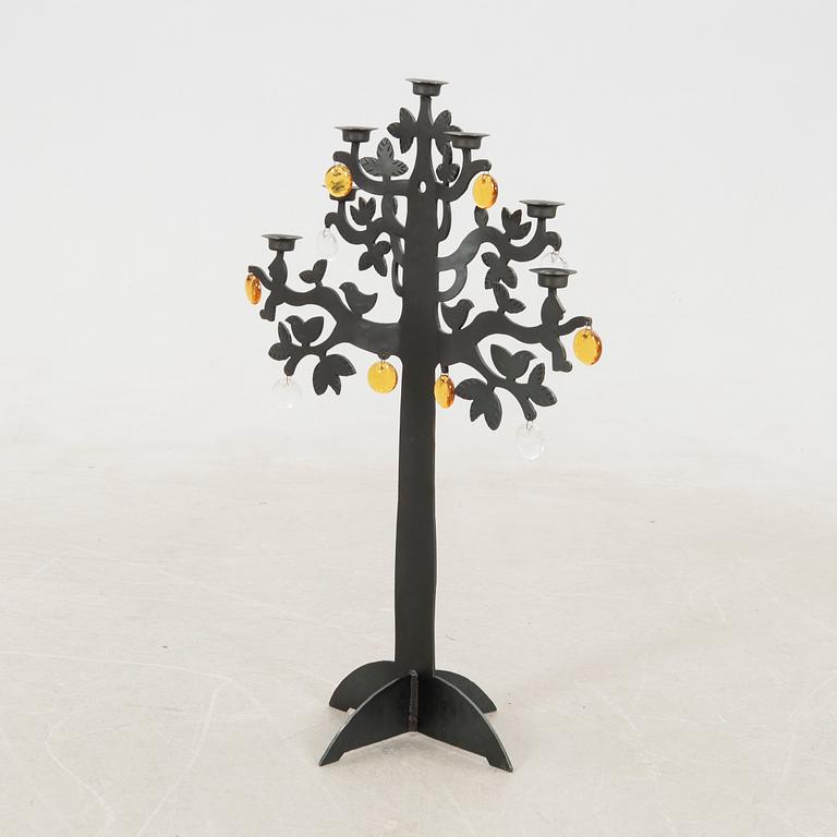 Bertil Vallien, floor candlestick, "The Tree of Life", Boda Smide late 20th century.