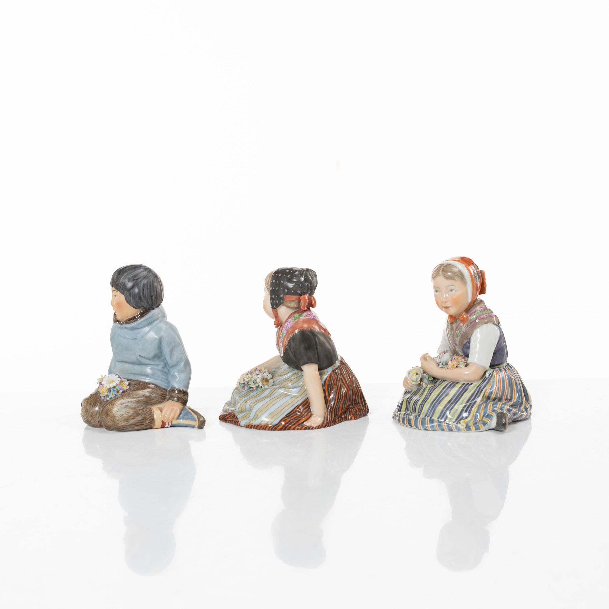 A group of six Danish porcelain figures, Carl Martin-Mansen for Royal Copenhagen, 20th century.
