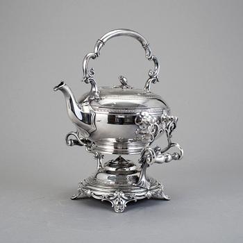 TEKÖK på RECHAUD, nysilver/pläter, Roger Broadhead & Co, England, 1900-tal.