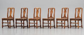 A set of six late Baroque chairs by A. Thunberg (master 1768).