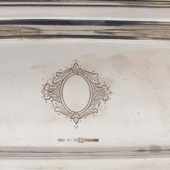 Letter opener and pen tray, silver 800, Cesa 1882, Greggio, Italy, second half of the 20th Century.