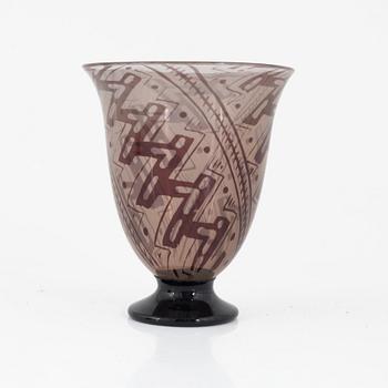 Edward Hald, a graal glass vase, Orrefors 1938.