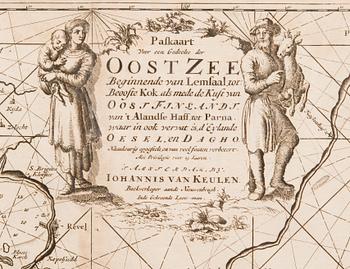 KARTTA, kuparipiirros, Johannes van Keulen, 1680-luku.