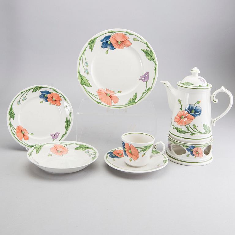 SERVIS, 56 dlr "Amapola" Villeroy & Bosch Tyskland, 1900-talets senare del.