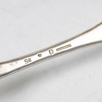 Eight Swedish silver forks, first half of the 19th century.