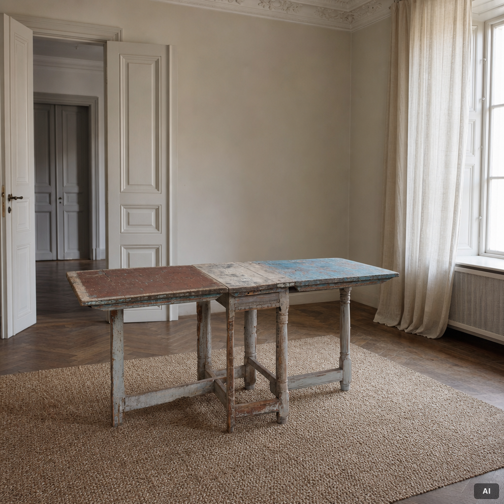 A Swedish baroque gate leg table, 18th century.